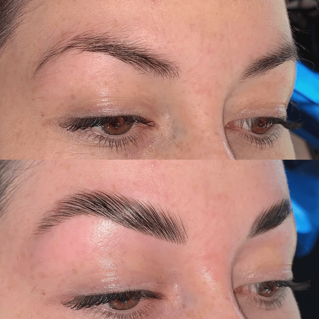 luxe brow lamination kit before and after