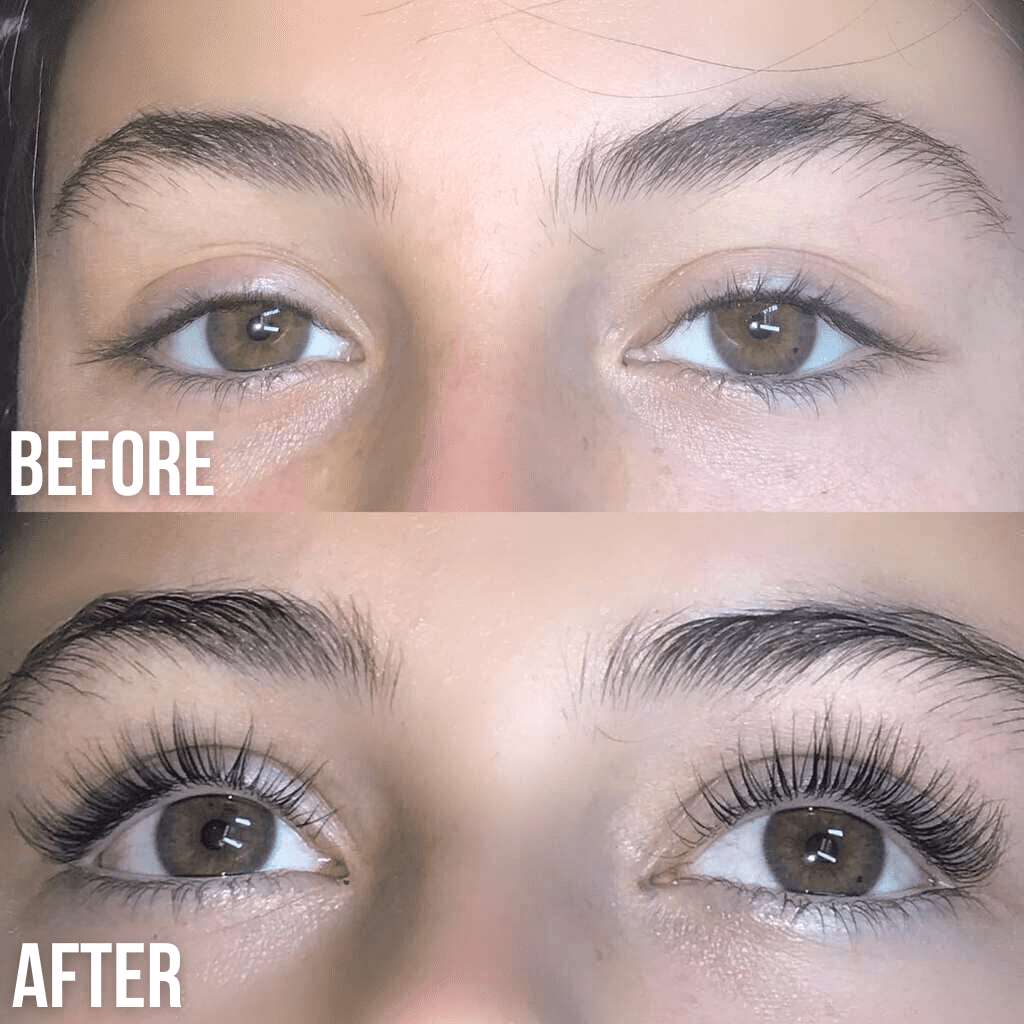 lash lift and tint before and after